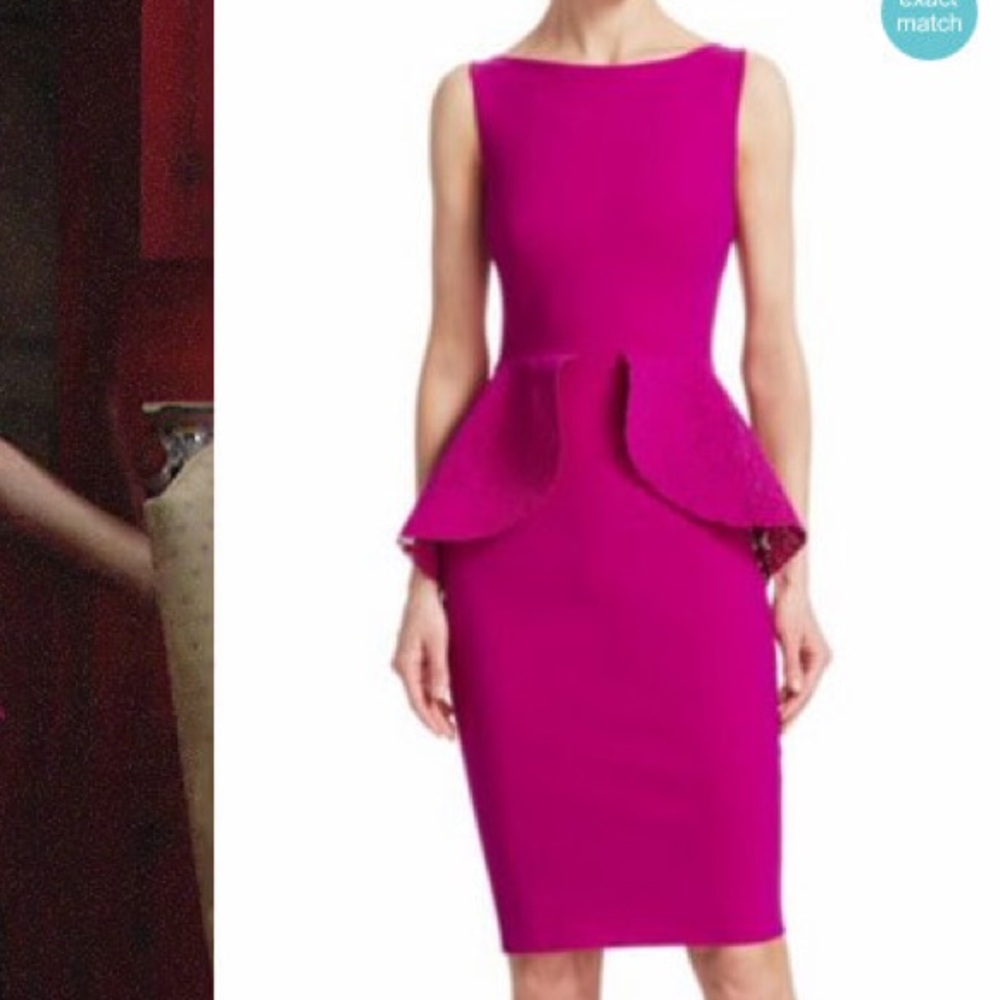 Chiara Boni stunning peplum midi cocktail dress